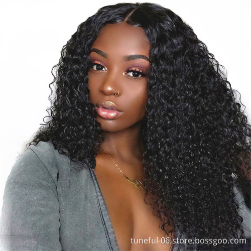 Wholesale 100% Brazilian Human Hair Hd Transparent Swiss Full Lace Wig Curly Cuticle Aligned Lace Front Wig 360 Lace Frontal Wig